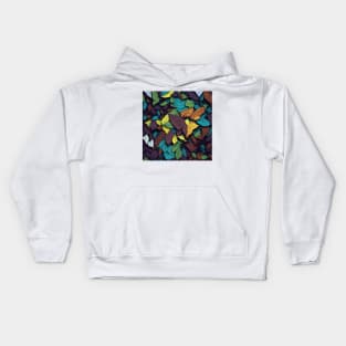 A captivating mosaic of forest leaves Kids Hoodie